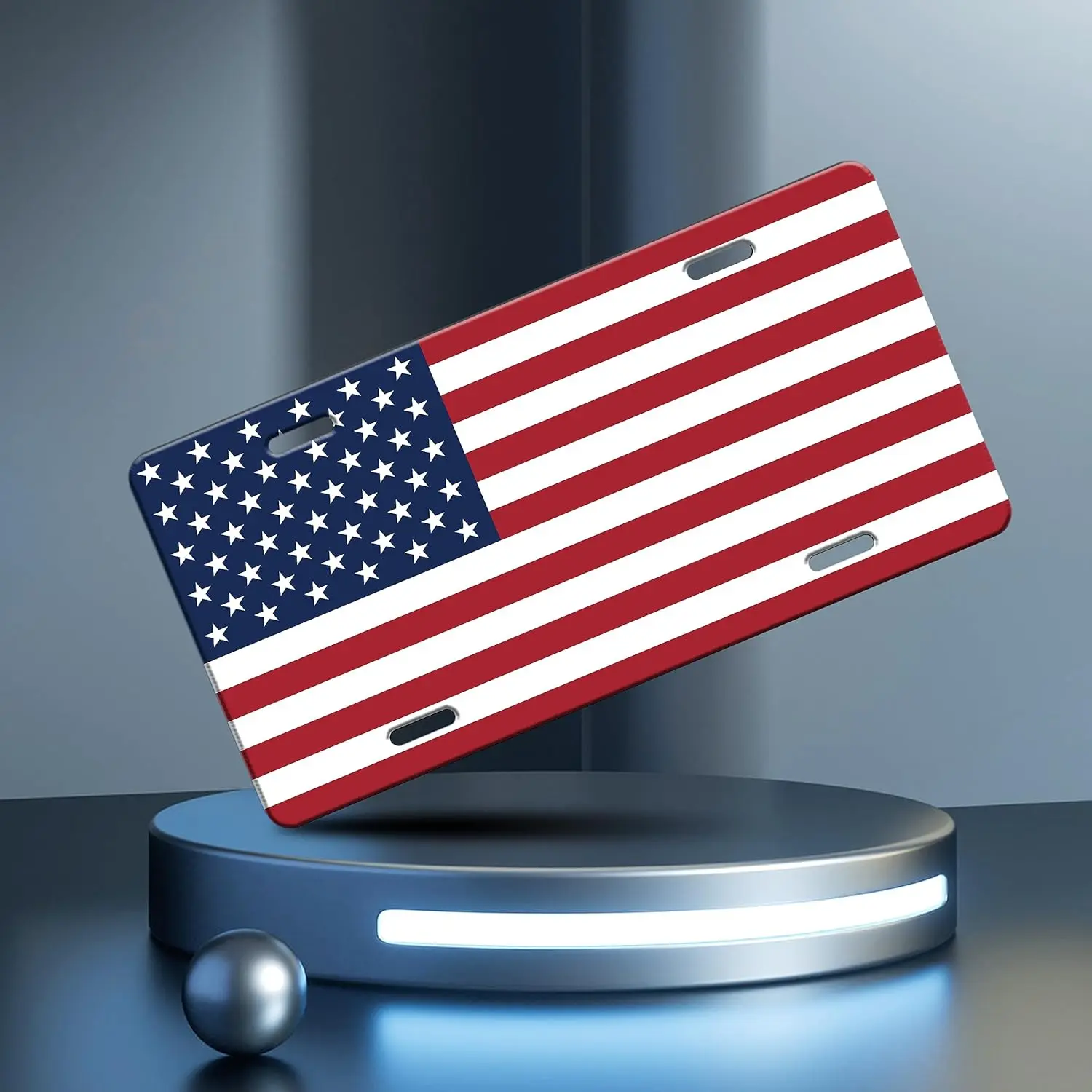 Индивидуальная креативная металлическая бирка с тиснением флаг США номерной знак для автомобильного аксессуара