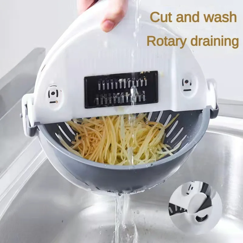 Hot sell Multifunctional Kitchen Tools Household Drain Basket Potato Chip Cutter Radish Fruit Vegetable Tool Fruit Vegetable