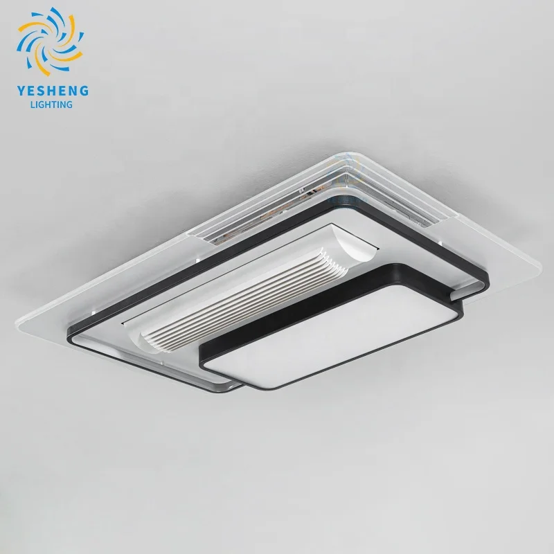 XD179 2024 new leafless fan light with full spectrum eye protection, modern, living room, bedroom, rectangular ceiling fan light