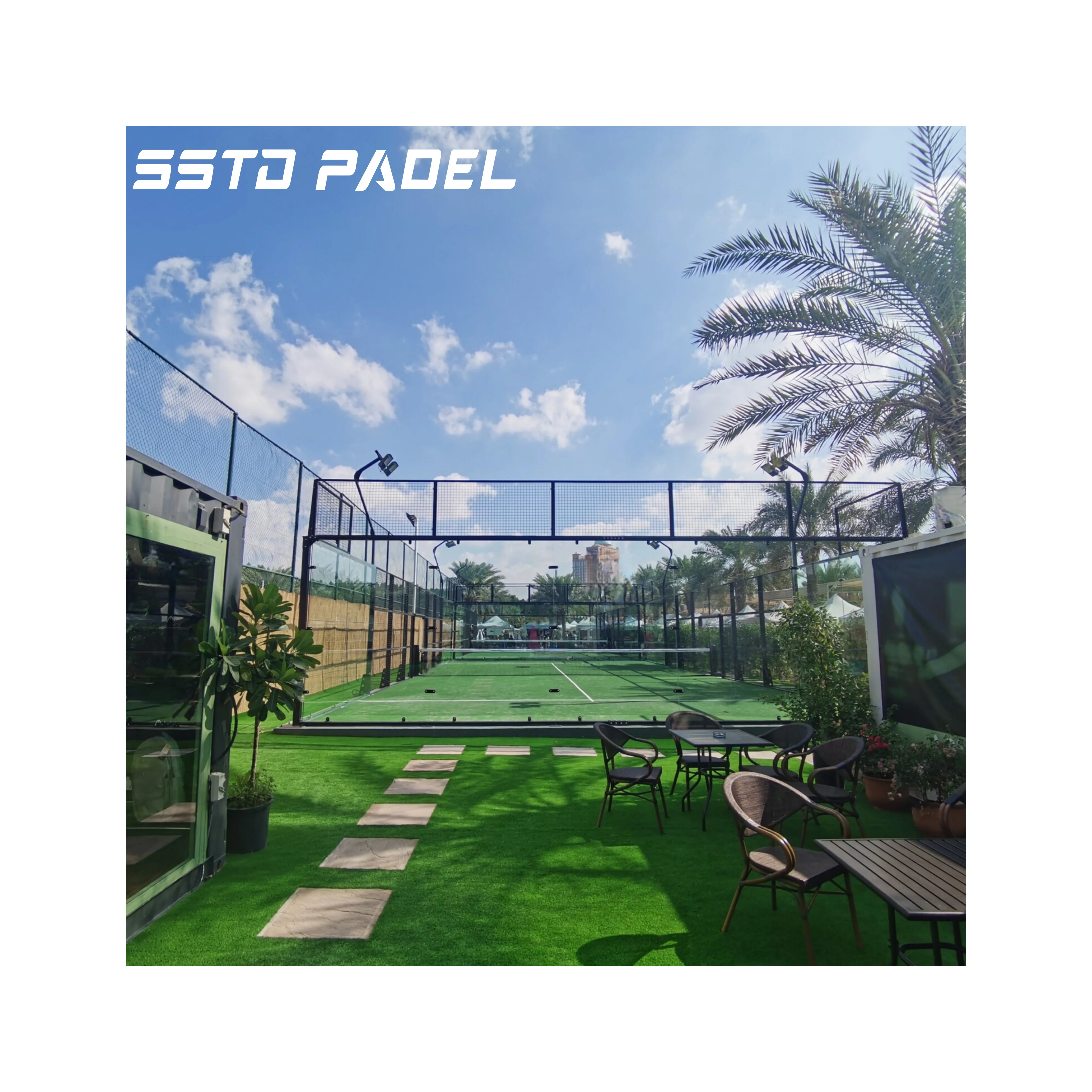 Hot Selling Panoramic Padel Court Canchas De Padel Outdoor Paddle Tennis Courts Delicate and Beautiful Surface