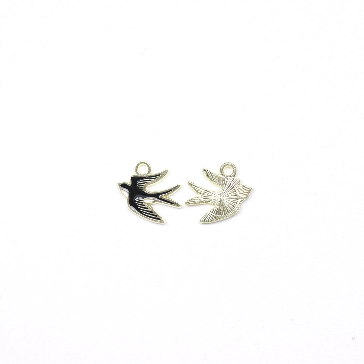 13x16mm DIY Gold Plated Zinc Alloy Diy Jewelry Making Accessories Bird Enamel Animal Enameled Swallow Pendant Charm