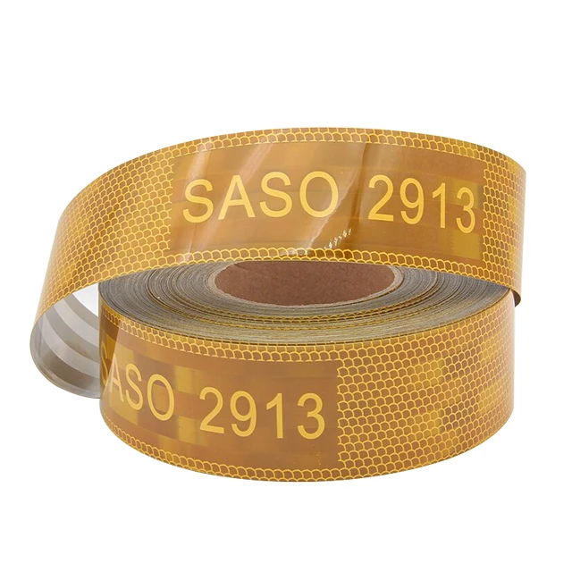 SASO 2913 Reflective Sticker PET Reflective Tape Safety Mark Warning Reflector Strips For Car Truck Trailer Decor Accessories