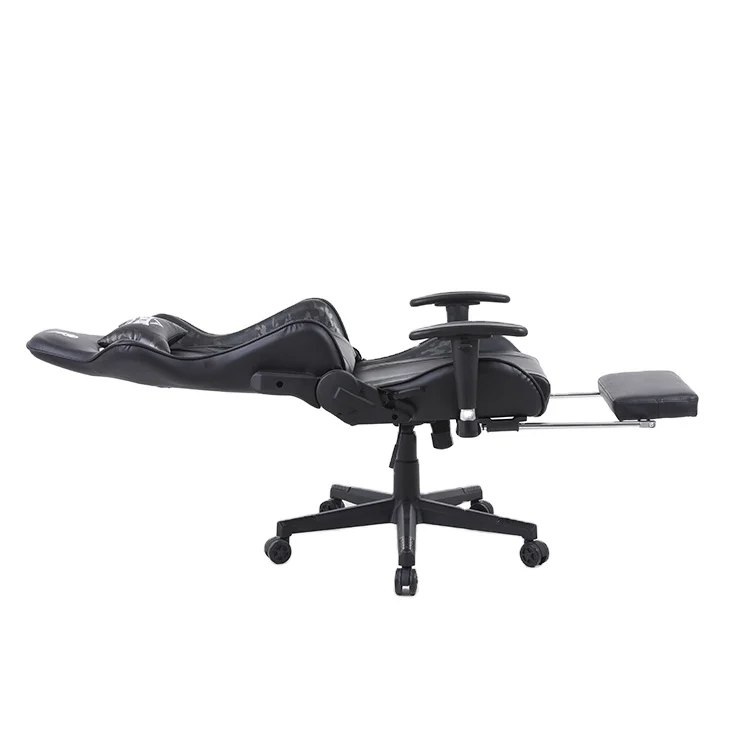 
OEM black customized logo gaming chair with footrest 