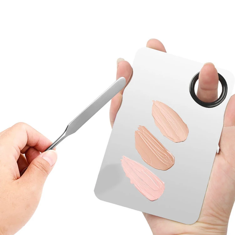 Stainless Steel Double Ended Mixing Foundation Beauty Spatula Hand Palette Mixing Spatulas Makeup Cosmetic Spatula Palette Knife