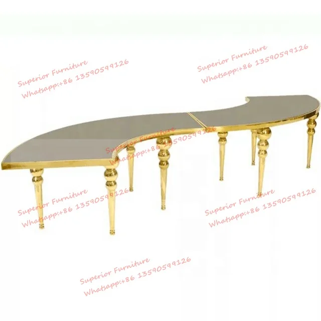 полукруглый свадебный банкет золотые ножки из нержавеющей стали обеденные столы