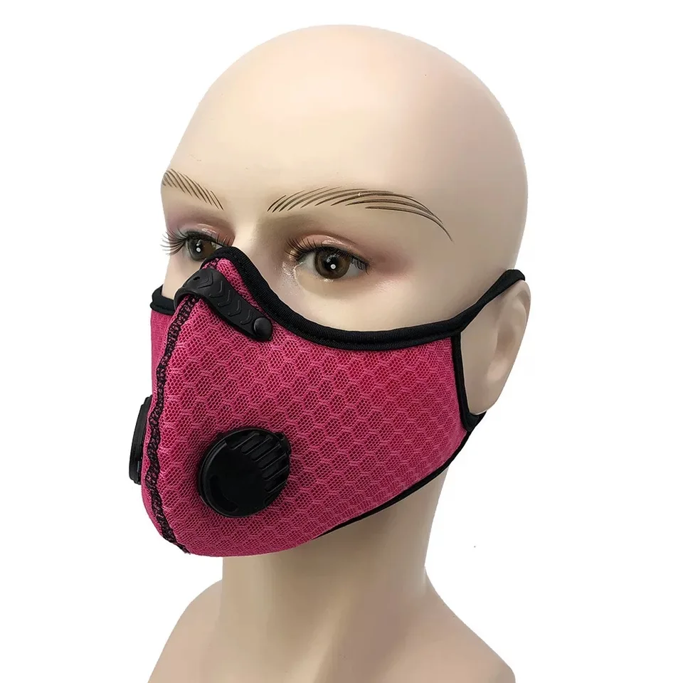 Outdoor Cycling Maskes with 5 layer Filter Carbon Cloth Mouth Maskes Fashion Sport Face Maskes with Valve for Dust