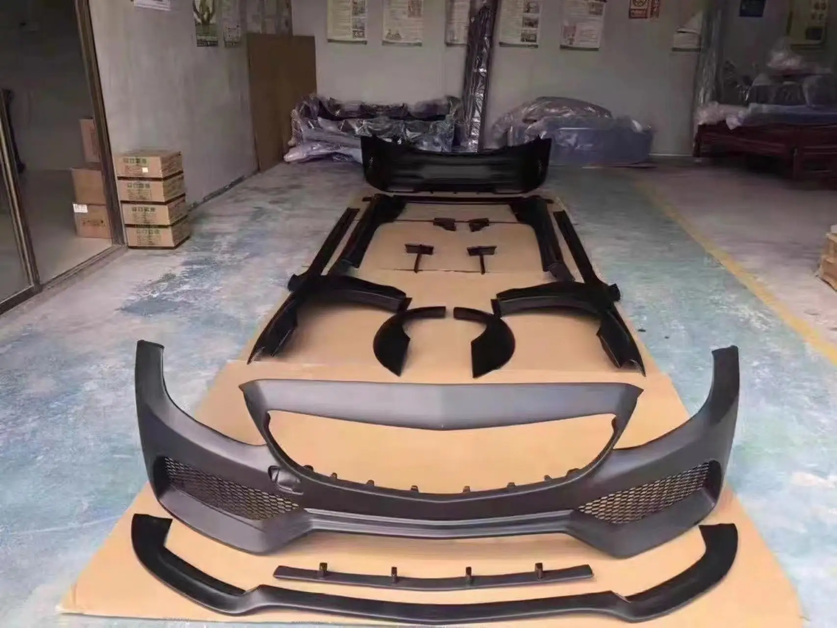 W205 C63/c class sedan /coupe PD style carbon/ FRP wide body kit for Mercedes 2015-on