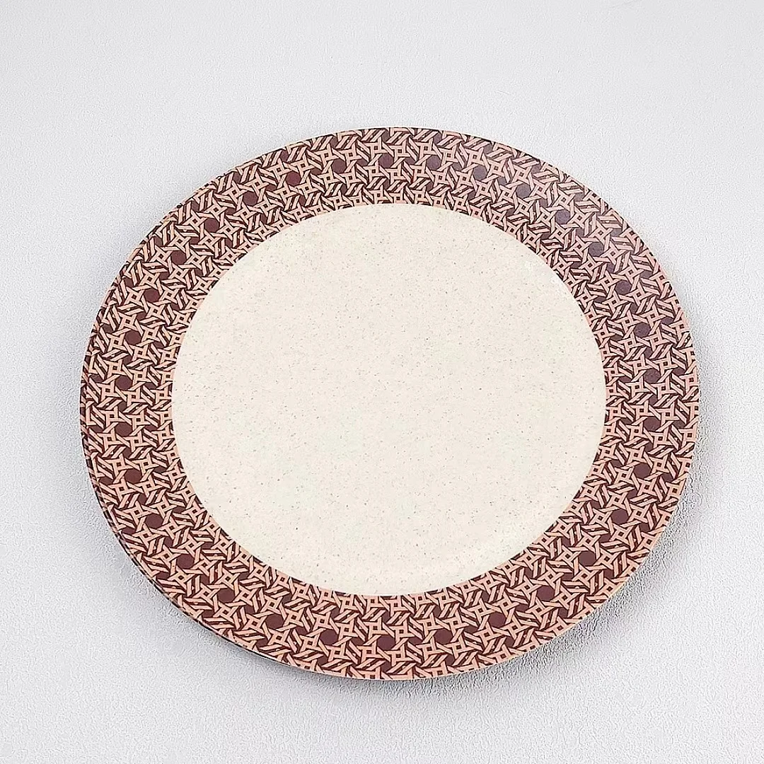 Unbreakable  kitchen wares custom melamine serving plates dishes melamine plate sets dinnerware   melamine bamboo fiber  plate