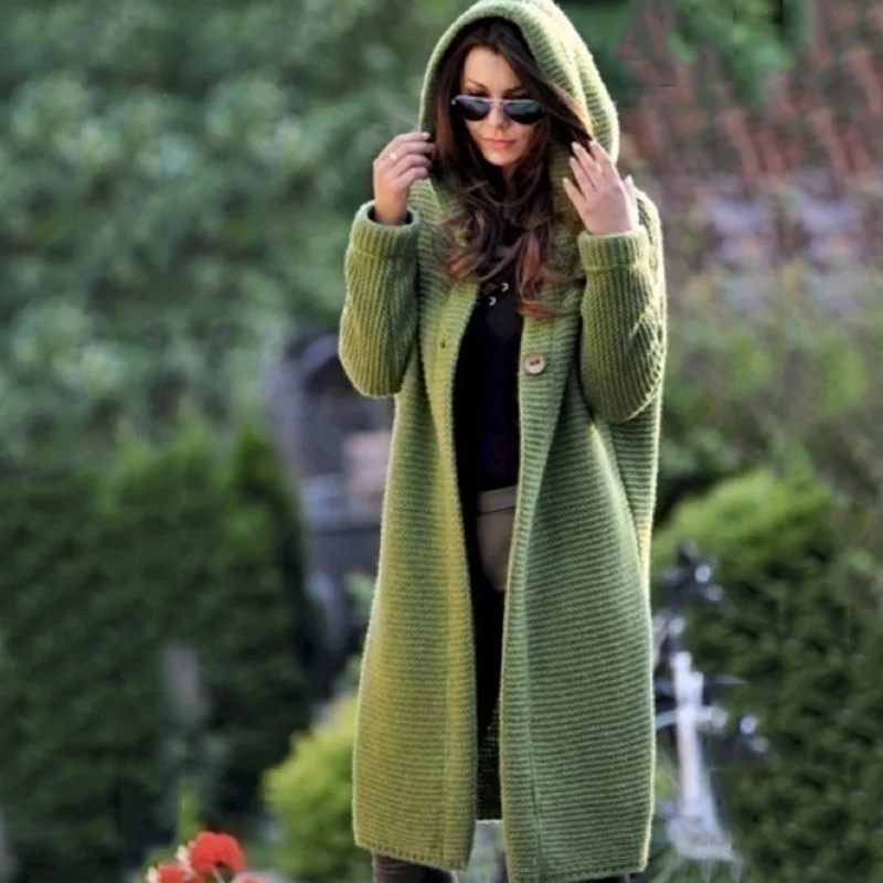 Plus size women cardigan sweater customized winter knitted front open long cardigan