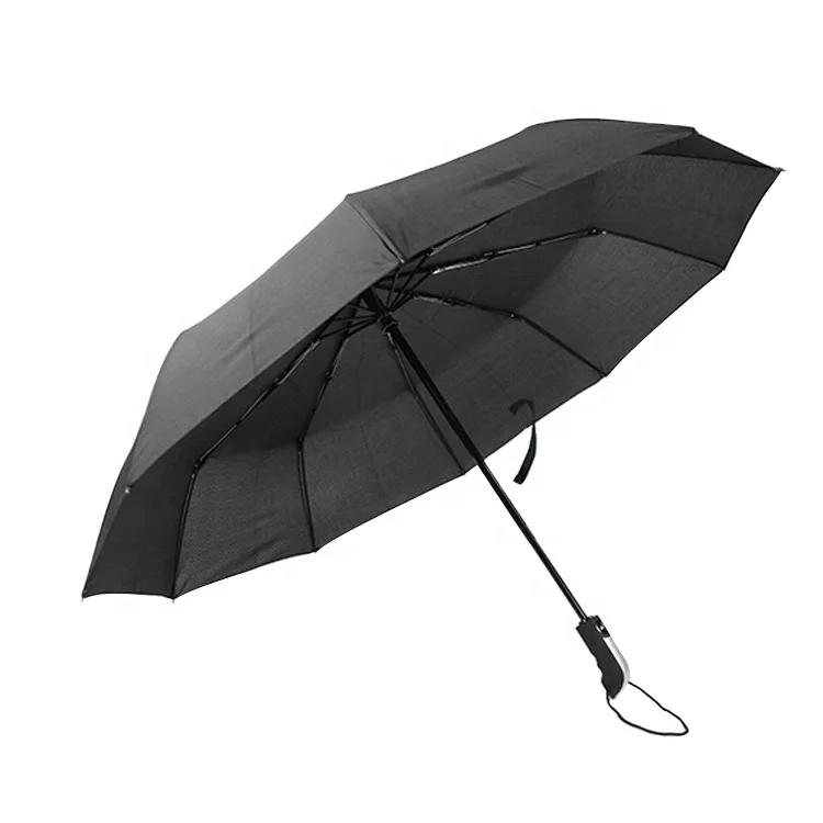 black sun automatic umbrella with logo promotional portable cheap outdoor golf paraguas custom folding umbrellas for the rain