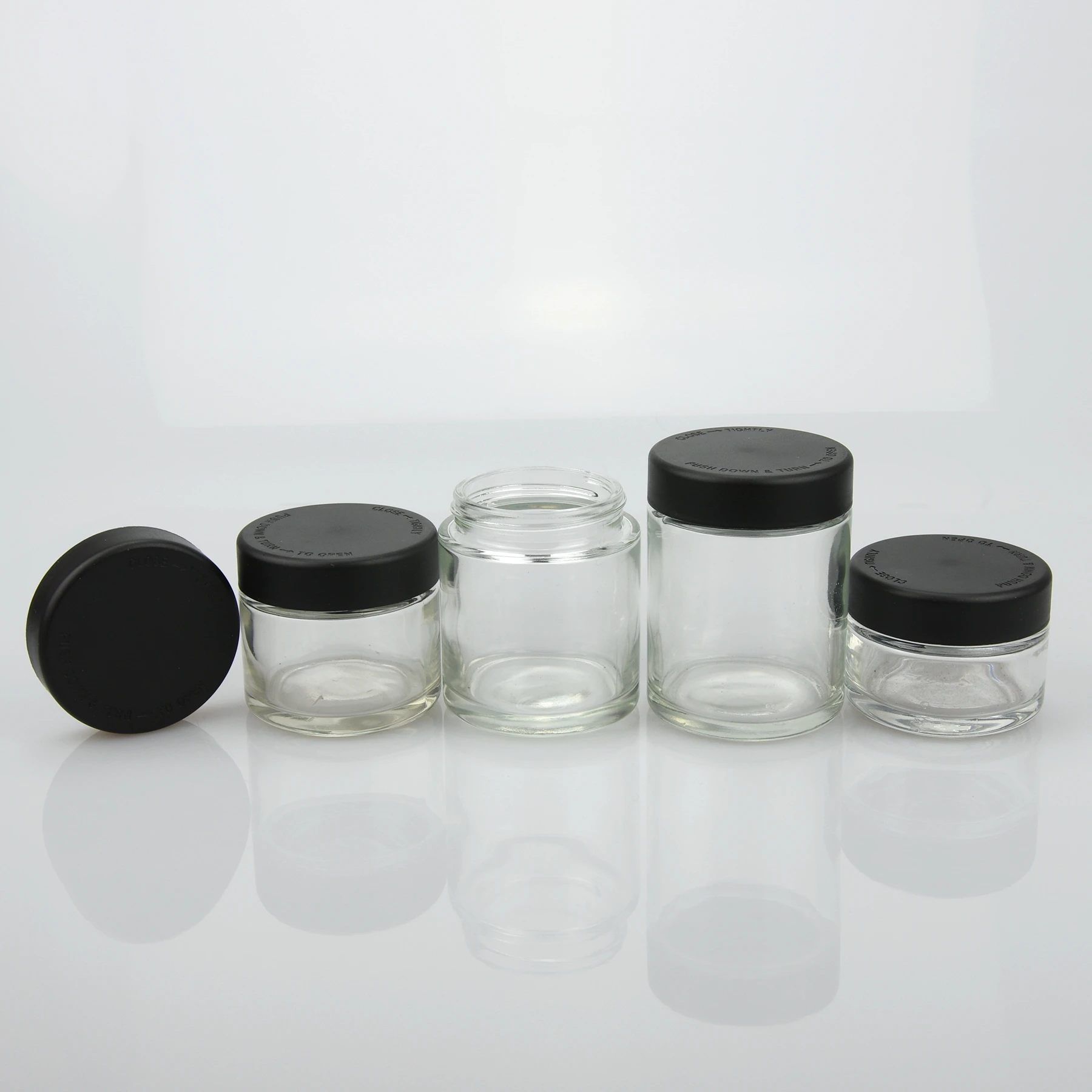 
1oz 2oz 3oz 4oz cosmetic glass jar with bamboo screw lid 