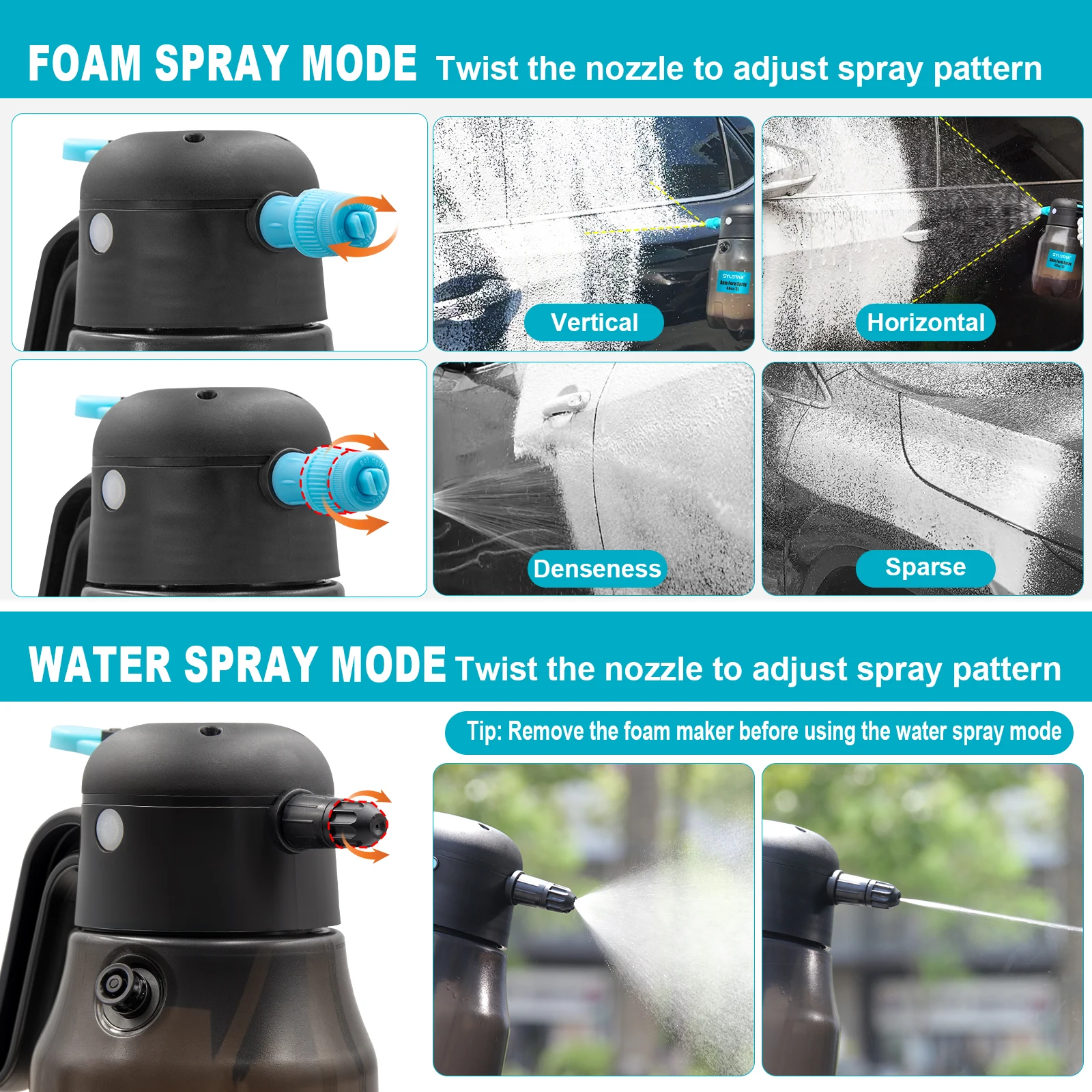 foam electric sprayer Battery Powered Foam Sprayer for Car Wash USB Rechargeable Cordless Pump for Car Cleaning