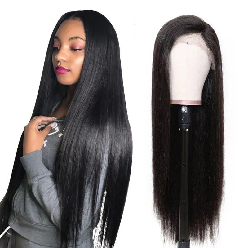  Factory Price 13X4 13X6 Long 40 Inch Bone Straight Wig Human Hair Lace Front 180%