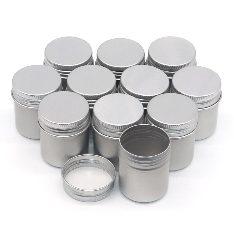 1g-100g packaging Metal tin/ can/ concentrate jar Mint Candy Cosmetic Screw Lid Round Small Lip Balm Jar Aluminum Tin