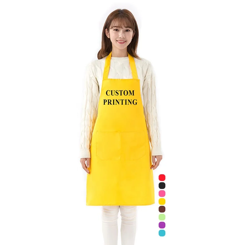 
factory direct wholesale Custom Logo printing Polyester salon work Chef Cooking Kitchen Apron 