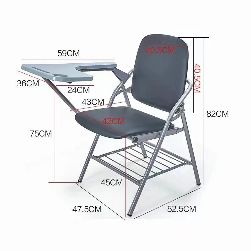 folding metal Training  School Study chair  With  tablet