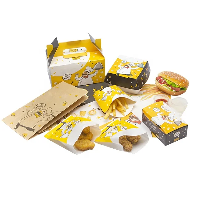  Упаковка для еды на заказ коробка жареной курицы картофеля фри