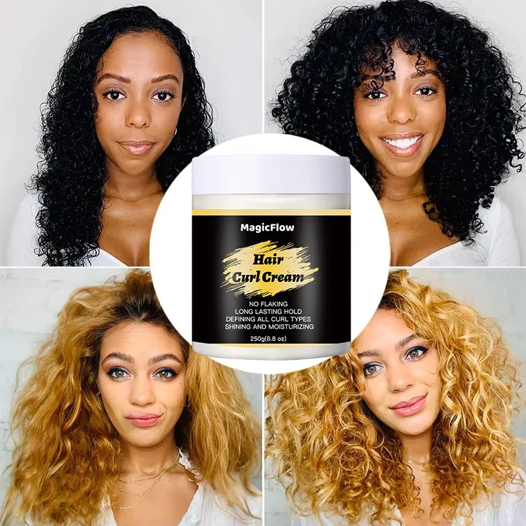 Wholesale Anti Frizz Coconut Defining Curling Cream Curl Enhancers Cream For African Curly Hair