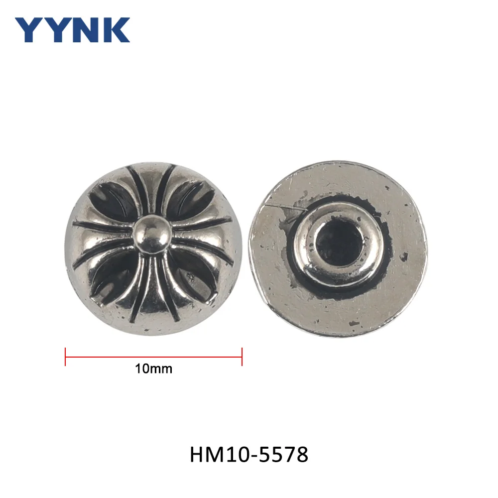 Wholesale Custom Flower Heart Star Logo Metal Pocket Button Nail for Pants Jacket Jeans