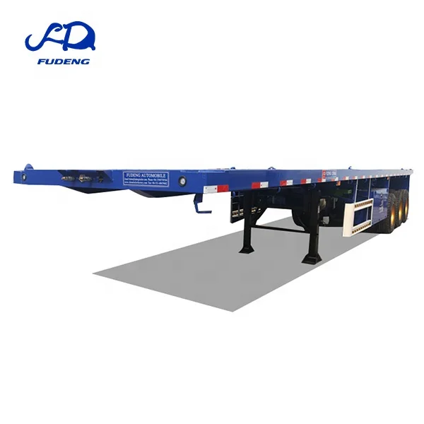 China factory 3 axles 40ft flatbed 40-60tons container trailers