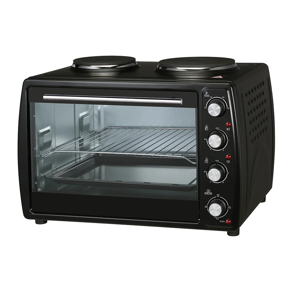 kitchen electric appliance oven 23L TO 100L Capacity with 2/3 hotplates OEM multifunctional mechanical household pizza oven