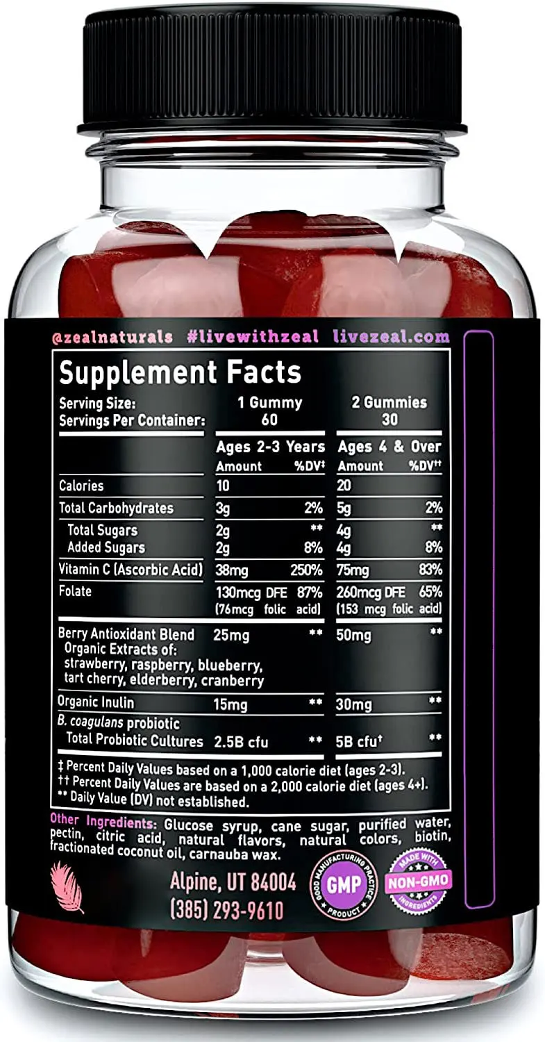 Adult Probiotic Soft Candy with Variety of Prebiotics Functional Beauty Gummy for Children