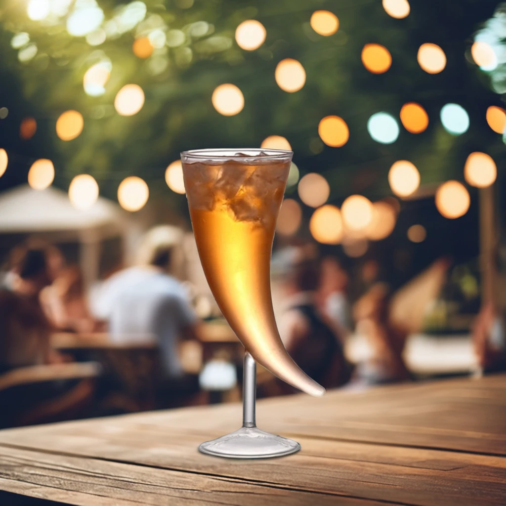 clear liquor dispenser horn shaped stem willy beer glass 410ml