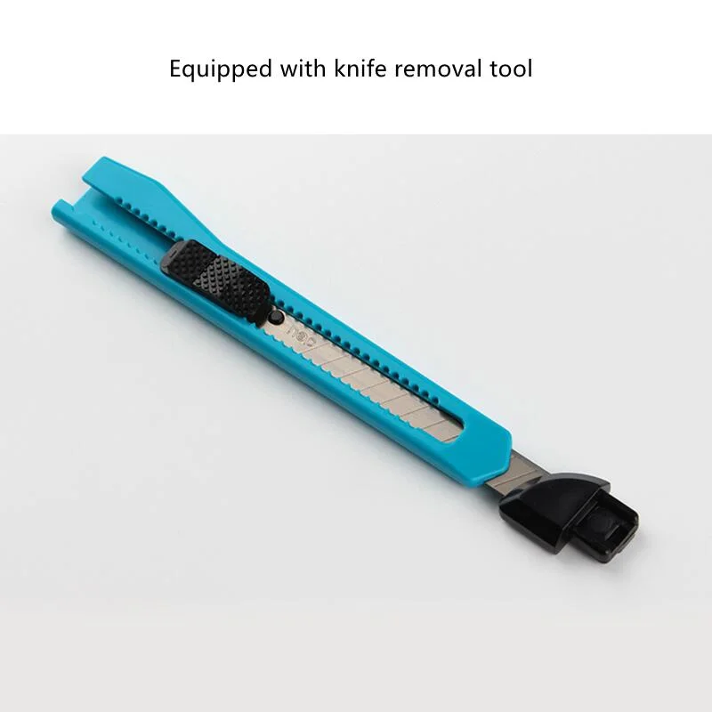 Deli 2052 Small Auto-Lock Plastic Shell Retractable Utility Knife Office Home Art Knife Paper Cutter Wallpaper Manual Knife