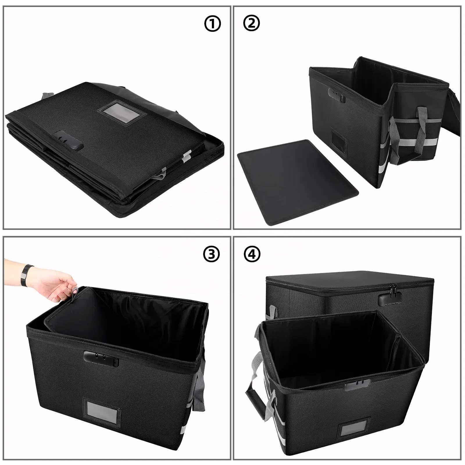 yuyang Classic Design Fireproof Waterproof Dust-Proof Document Storage Box Secure Organized Case File Bin for Important Papers