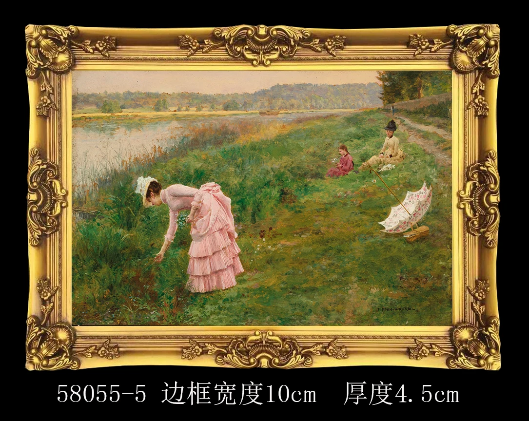 Custom Gold Color Baroque Style Solid Wood Carved Frame For Wall Decorative Vintage Big Mirror Frame