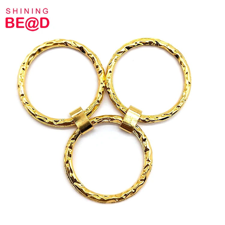Wholesale Simple Three Ring Gold Plated Metal Bikini Connector Buckle For Swimwear Accessories