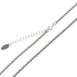 Authentic silver chain S925 Sterling Silver Chain Jewelry 2.5mm Vintage hip hop Silver Bead Necklace for men and women