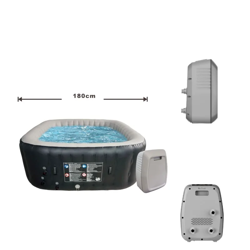 New technology environmental PVC tub square wholesale inflatable spa with jets and cover
