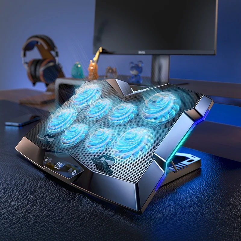 Подставка RTAKO для игрового ноутбука Восьмиядерный турбинный светодиодный экран двойная подставка охлаждающая