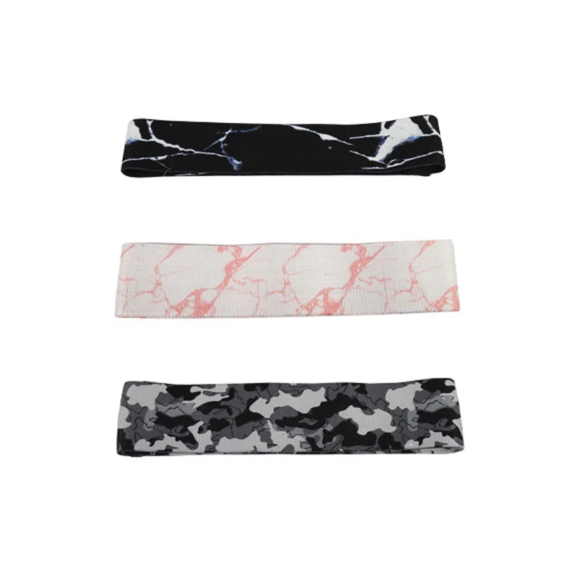 Marble Printed Pattern Hip Bands Loop Exercise Fabric Resistance Bands Custom Printed Hip Circle Glute Booty Band