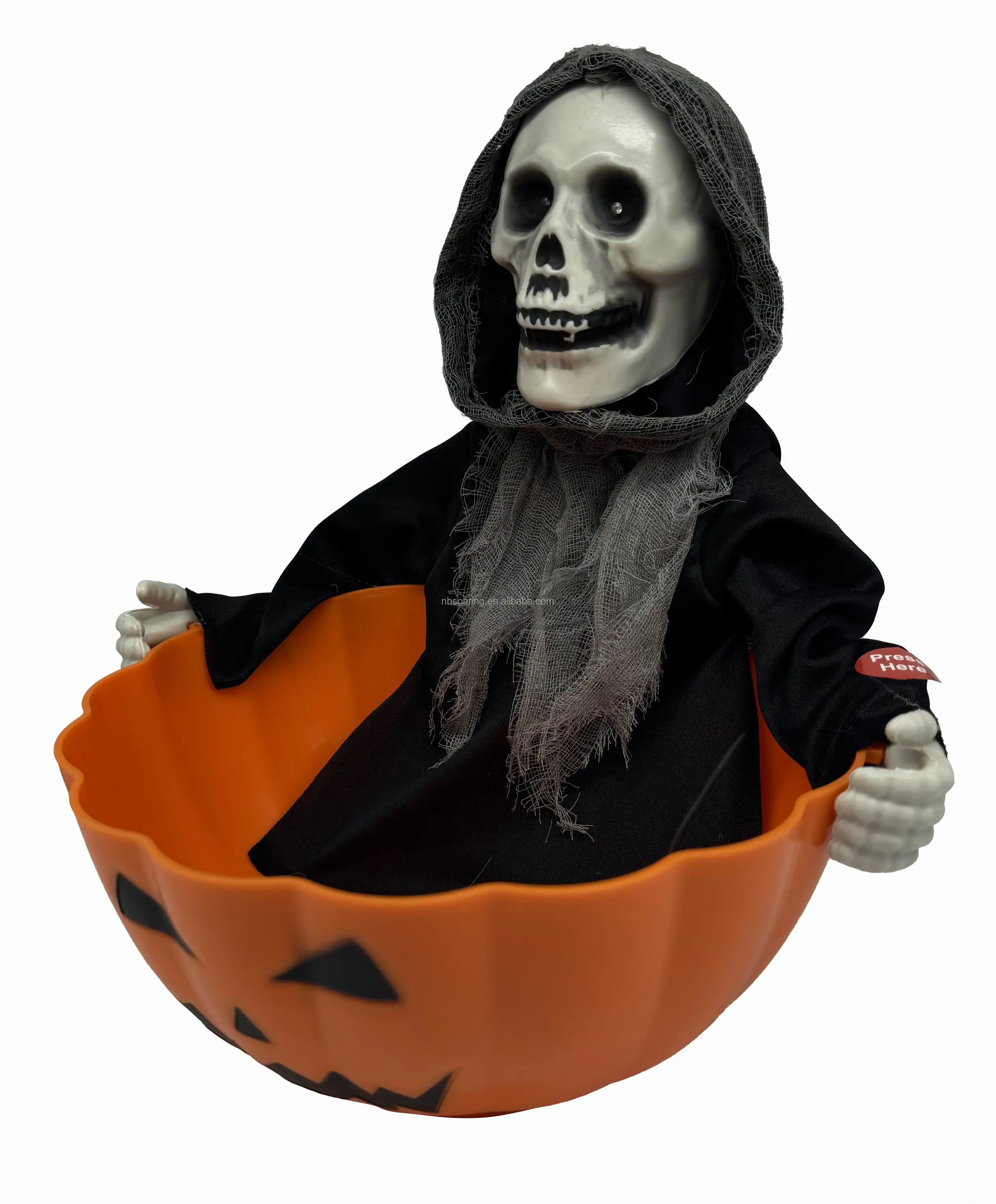 Halloween Bowl with sound & movement  Halloween Bowl Party Decoration Candy Holder Sound & Movement Festival Ornament