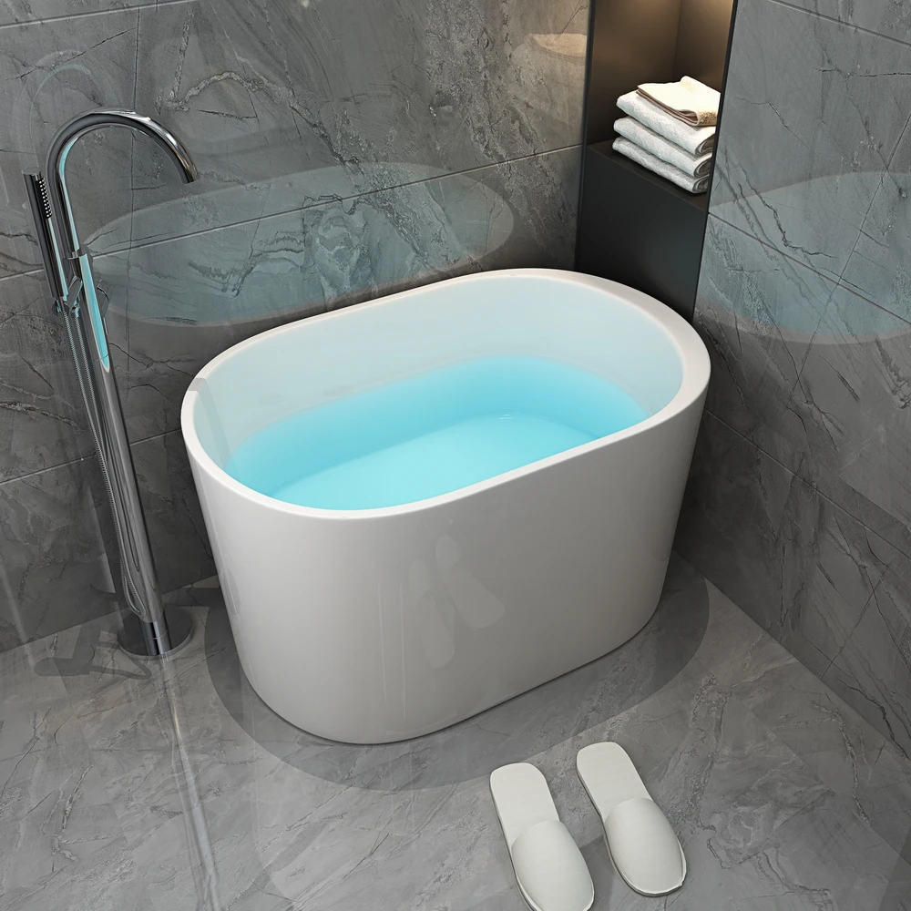 Acrylic bathtub small freestanding bath free standing soaking tub adult indoor morden stand alone tub for hotel bathroom