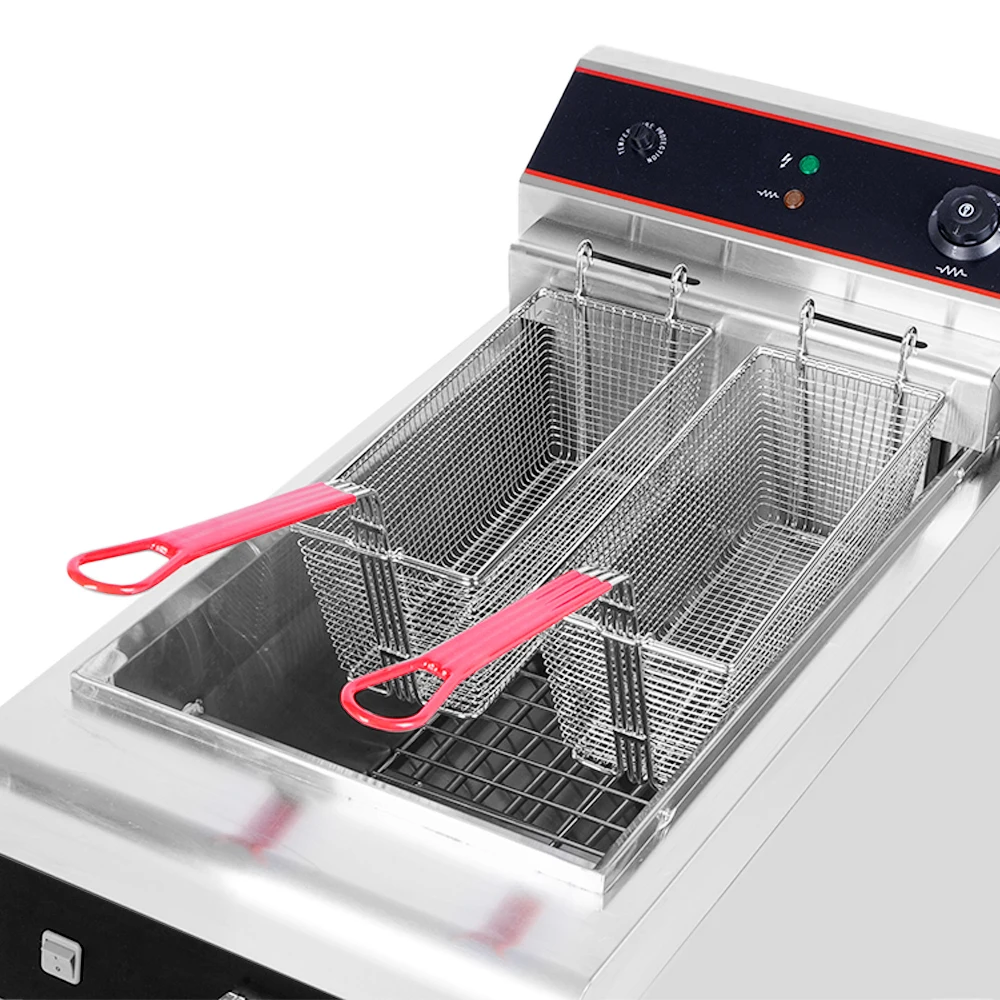 Commercial chips potato kfc chicken restaurant 2 tank 4 basket standing electric deep fryer