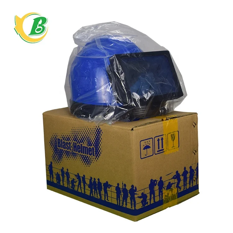ABS material with canvas shawl blasting safety protection flat glass oxygen blasting helmet