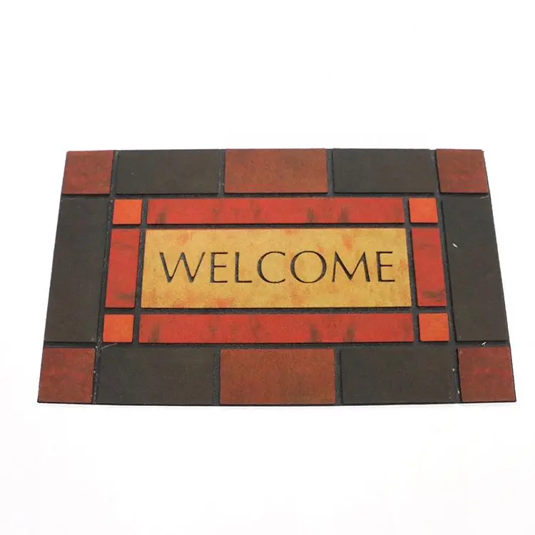 
New Colorful Custom Printed Nitrilel Rubber Logo Floor Door Mat Anti-slip Custom Printed Living Room Foot Door Carpet Mat 