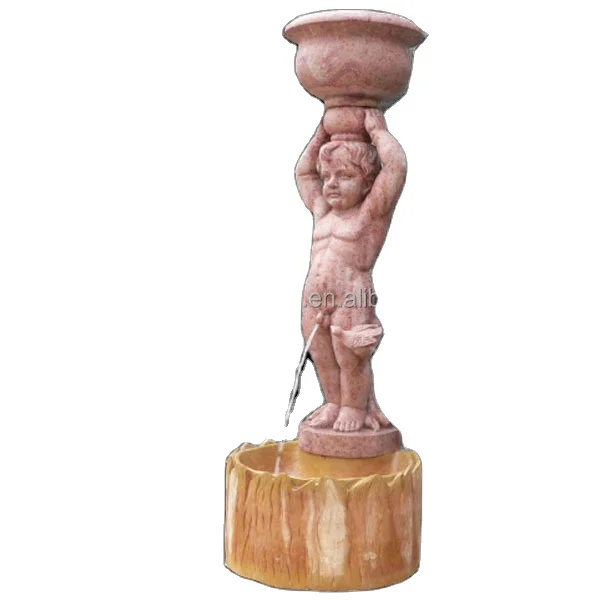 Cute Nude Boy Peeing Indoor Garden Marble Water Fountain Sculpture