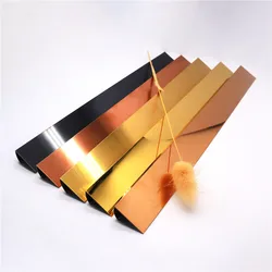 Brass Metal Strip 12.5mm 15mm  25mm OEM Logo Customized brushed  Marble Edge Trim  T Shape Stainless Steel Tile Trim