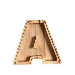 Customized Letters Coin wooden money bank Name Letter Shaped Money Saving Boxes Kids DIY Wooden Piggy Bank