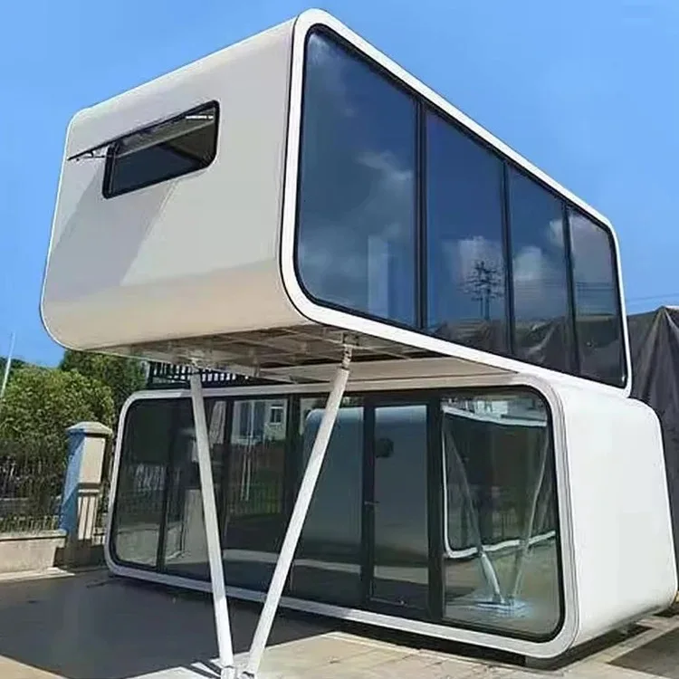 Customized capsule house prefab house apple cabin house with inner equipment