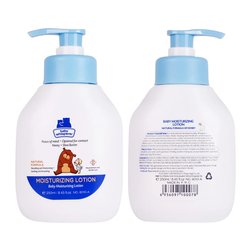 Babywhisperer 250ml oragnic baby cream body lotion with baby skin whitening lotion.