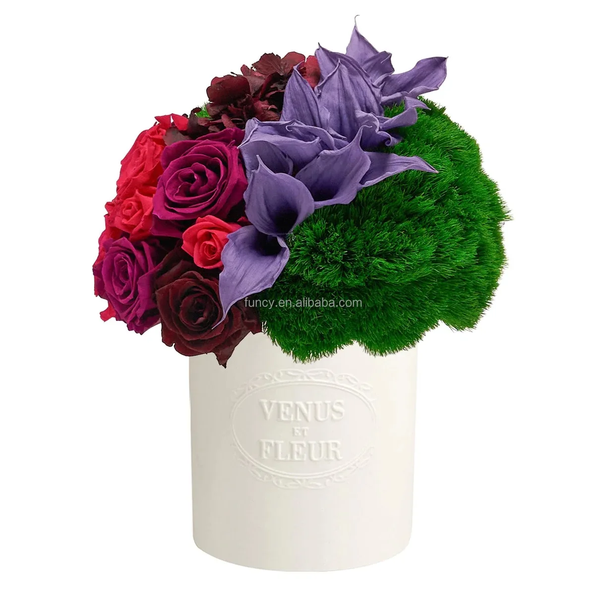 Marble Square Round Heart Gift Boxed Real Natural Eternal Bouquet Rose Preserved Flowers