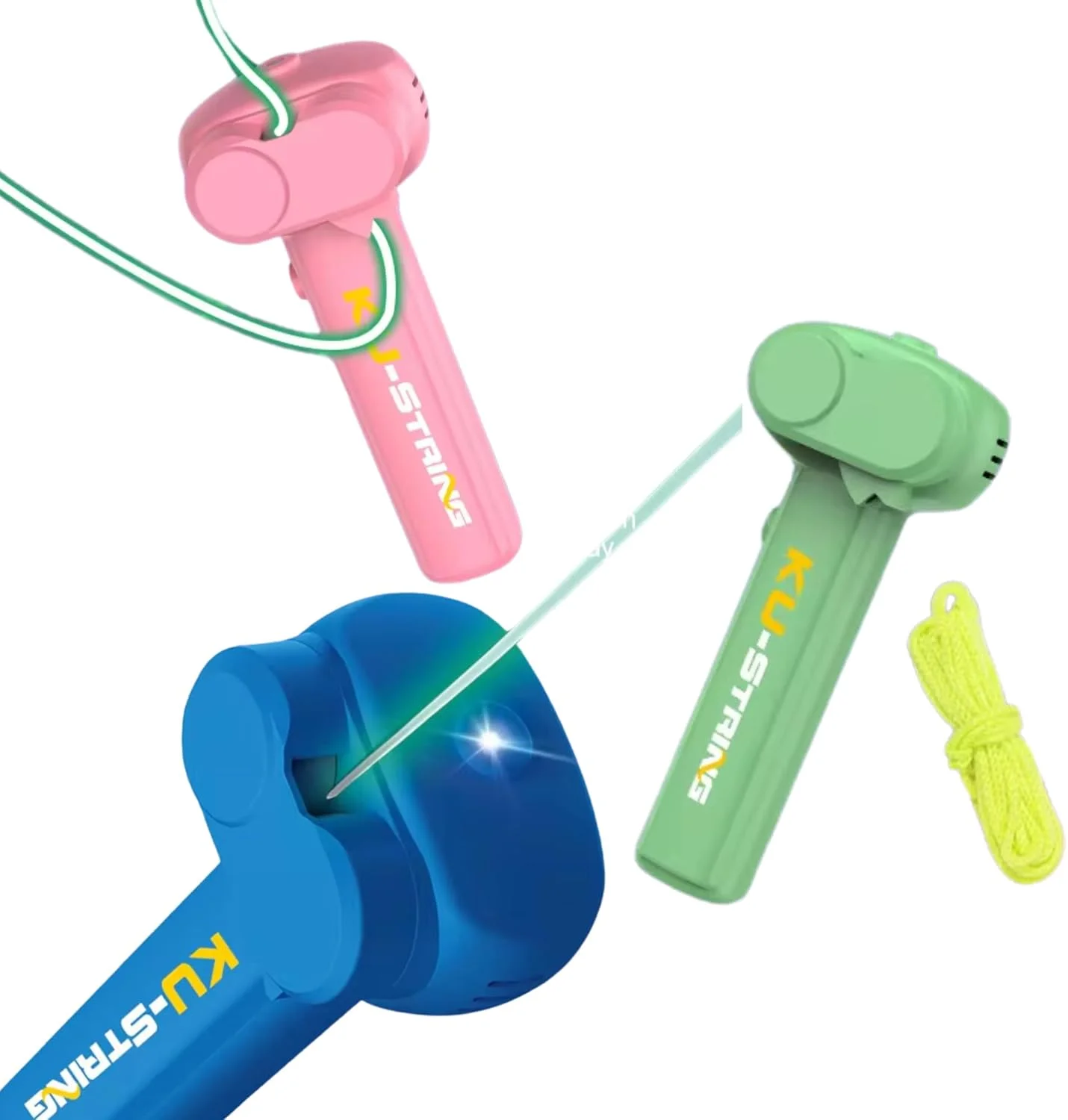 Hot Ku-string Rope Shooting Toy Funny Glow-in-the-Dark Rope Launcher With Color Light Long-lasting Range Kids Gift For Children
