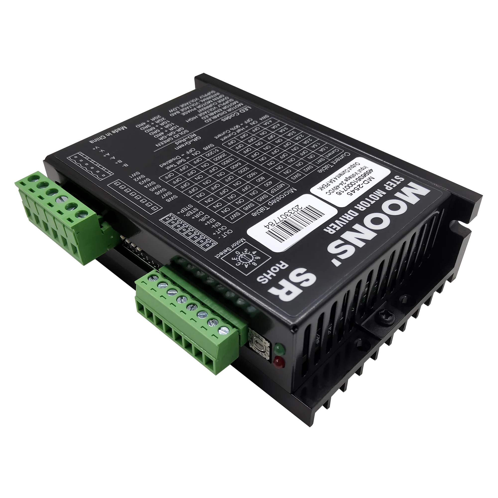 MOONS CNC Stepper Motor Driver 1.0-4.5A 24-45VDC 1/256 Micro-Step Resolutions for Nema 17 and 23 Stepper Motor