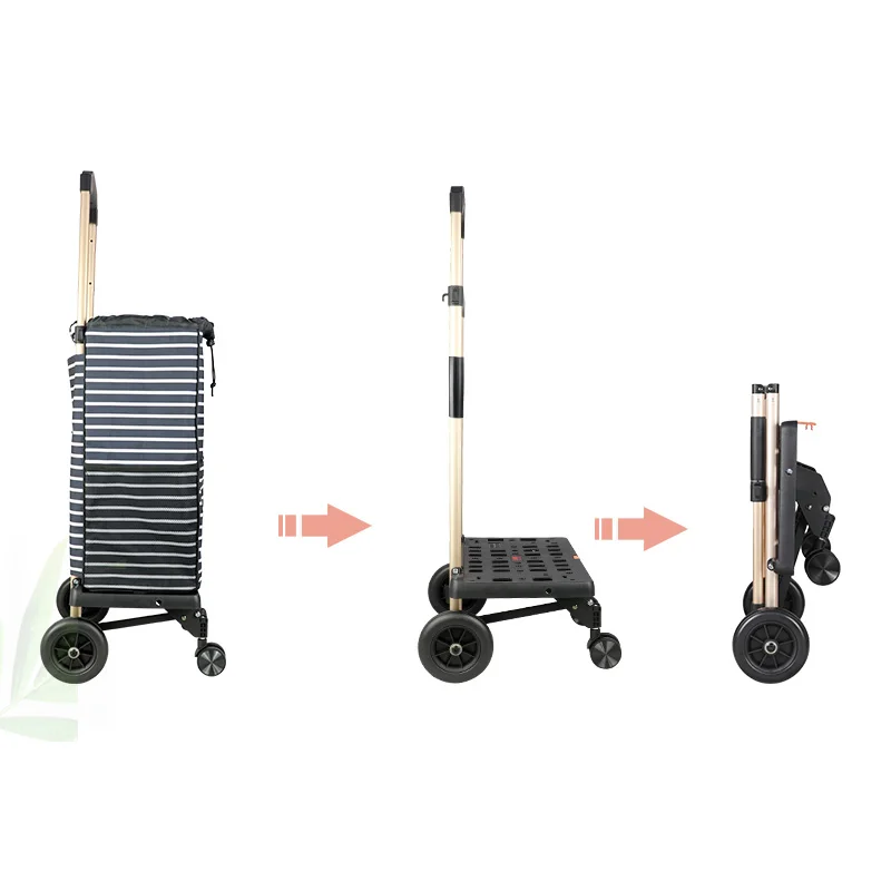 OEM ODM High Quality Fold Up plastic Shopping Luggage Cart Trolley folding cart dollar general shopping cart