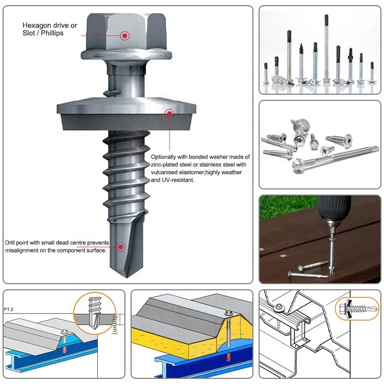 Кровельные винты с шестигранной головкой из нержавеющей стали 316 ST4.2